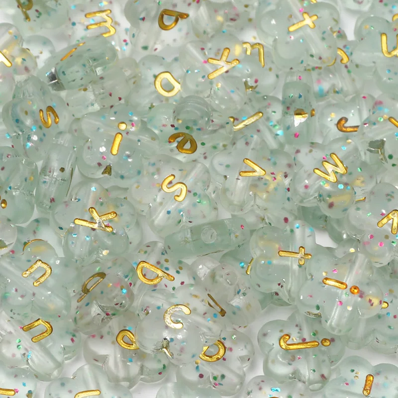 50pcs 11mm 혼합 문자 아크릴 비즈 별이 빛나는 하늘 꽃 비즈 의류 장식 바느질 공예 Diy 쥬얼리 액세서리