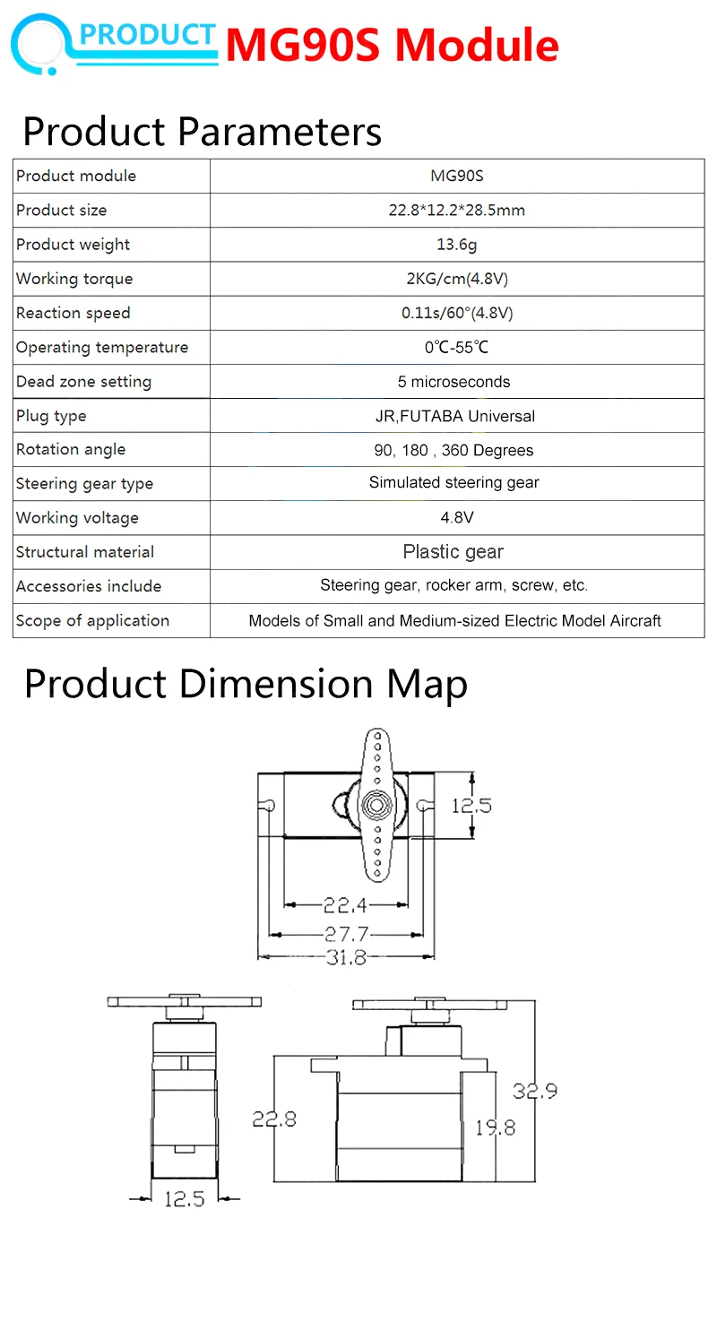 SG90 SG02R MG90S MG995 MG996 Servo Metall Getriebe für Modell Hubschrauber Boot Für Arduino UNO DIY Mechanische Arm MG946R MG945R MG996R – Detail 5