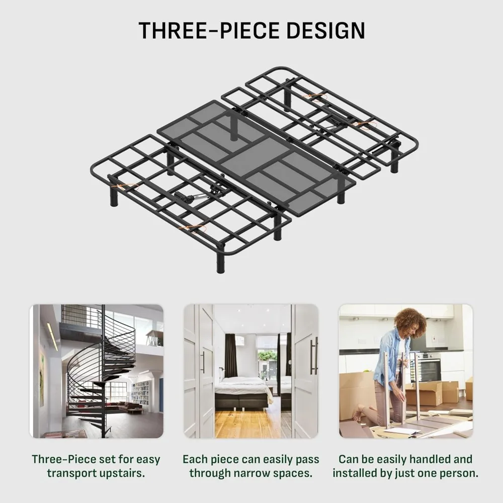 Adjustable Bed Frame Queen Size, Electric Base with Adjustable Bed Legs, Oxford Fabric Bedspread, Remote Control 4
