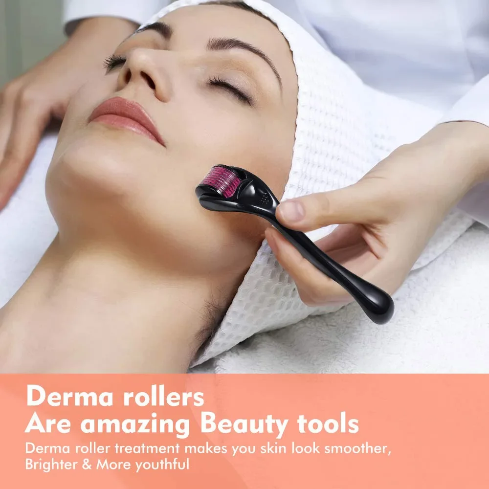 Derma Roller para cuidados com a pele e crescimento do cabelo, Microneedling Face Roller, Dermaroller Unisex, Medical Grade, 540 Pins