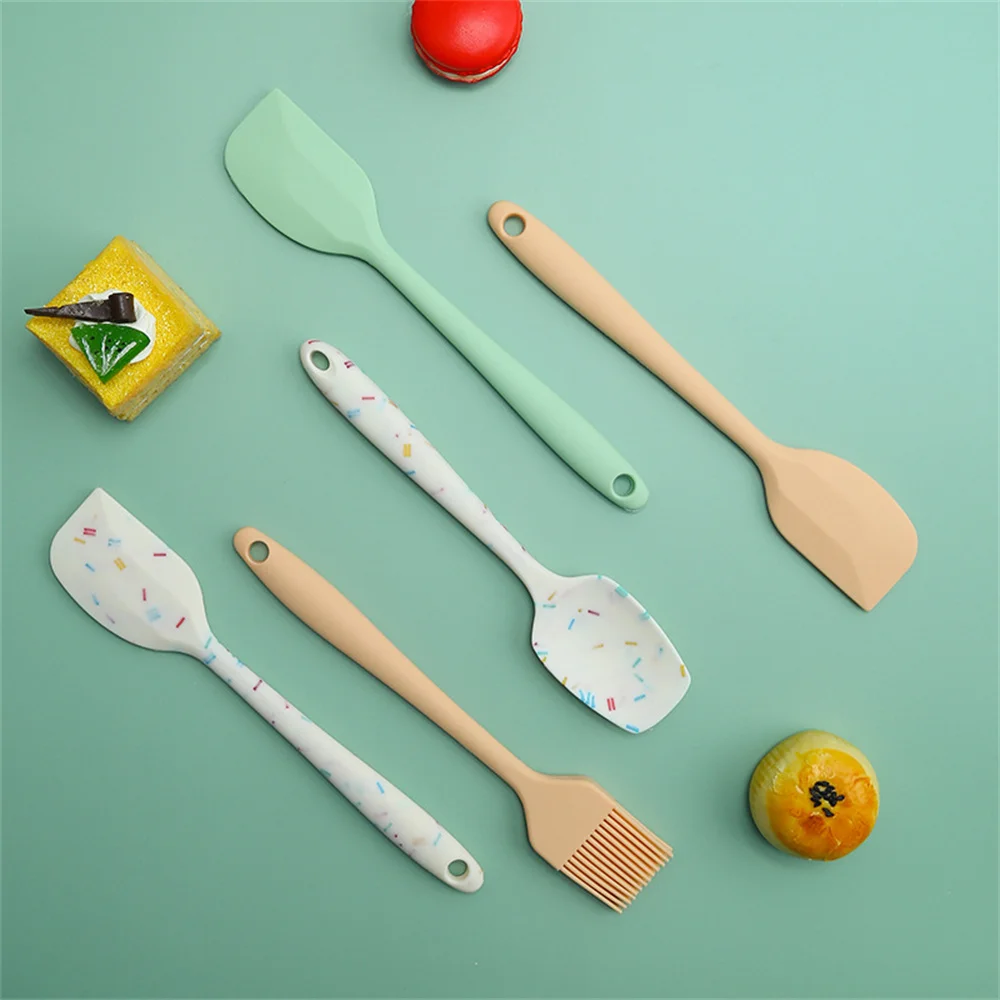 Baking Tools Silicone Small Scraper Oil Brush Cream Spatula Mini Barbecue Brush Integrated Heat-Resistant Kitchen Utensils