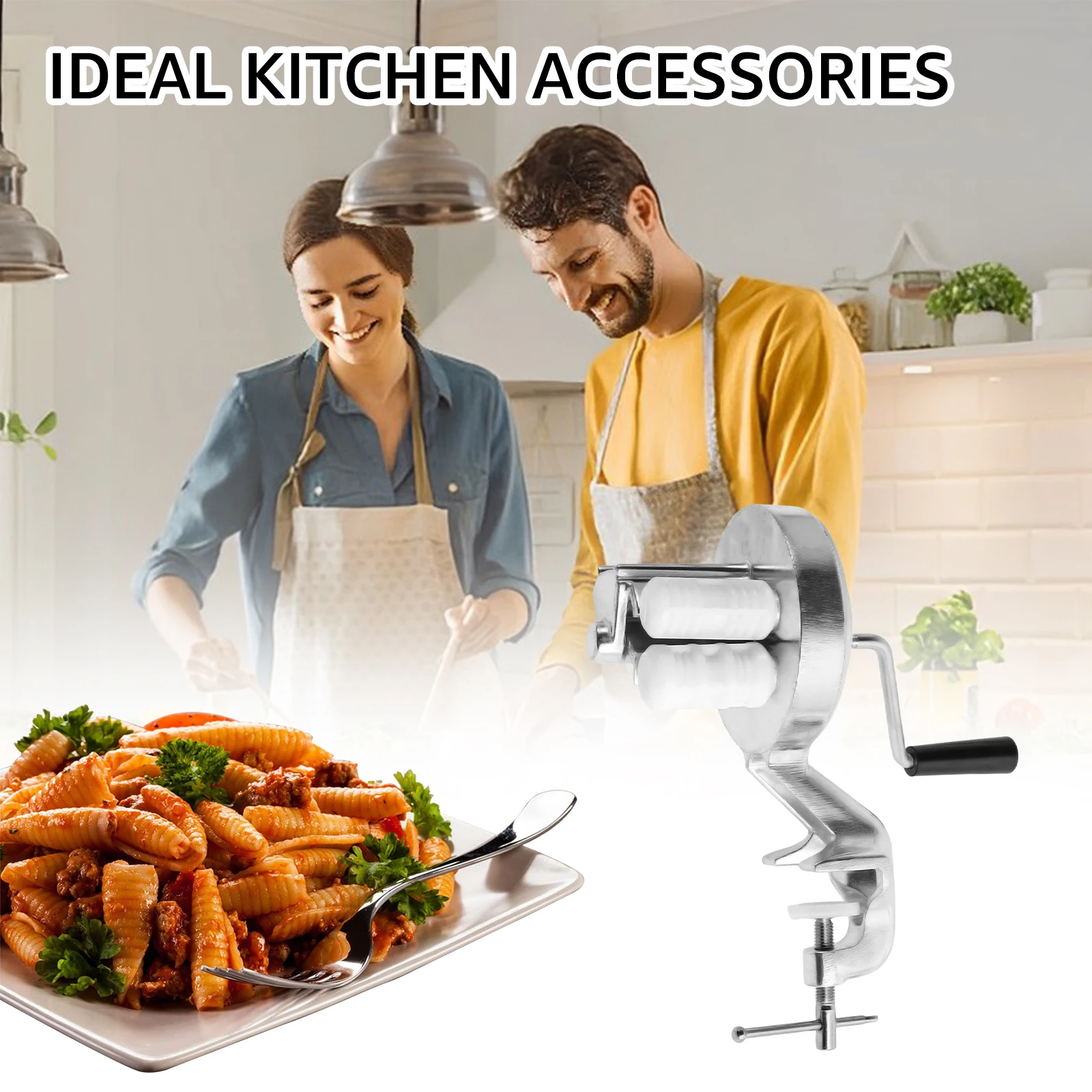 Cavatelli Maker Machine Manual Macaroni Maker Aluminum Alloy Noodle Makers for Kitchen Hand Cranking Pasta Machine