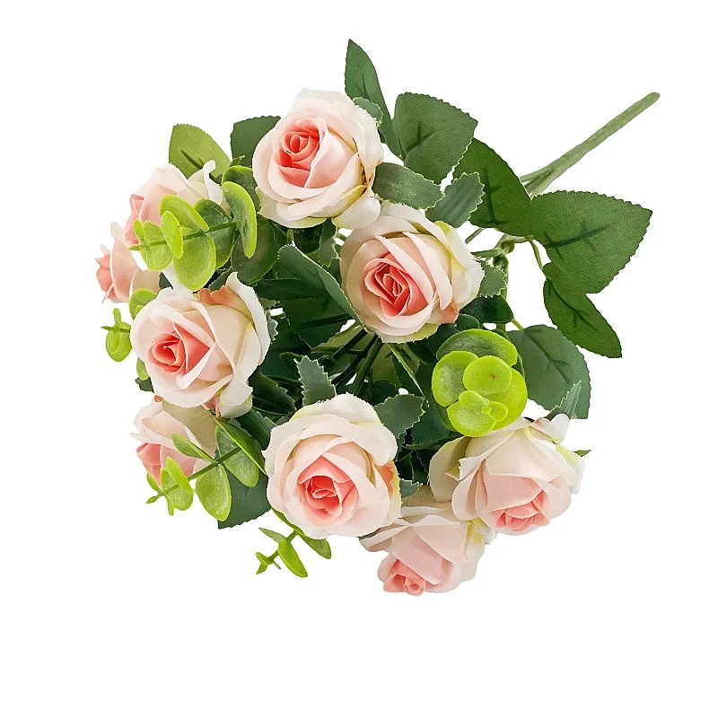 10 heads Artificial Roses Home&Wedding Valentine's Day Decoration Eucalyptus Rose Bundle Valentine's Family Gifts