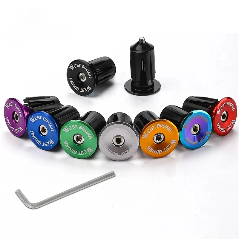 For MTB Road Bike Handlebar End Plugs Aluminum Alloy Handle Bar End Cap BMX Bike Grip Multi-color Cover Bicycle Accessor