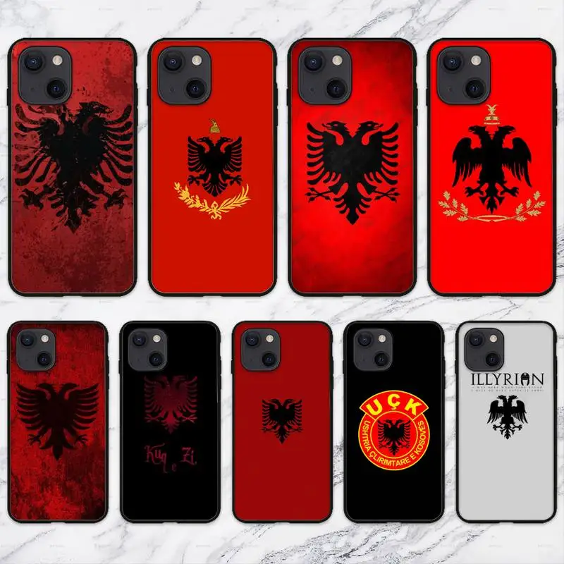 Albania flag  Phone Case For iPhone 11 12 Mini 13 14 Pro XS Max X 8 7 6s Plus 5 SE XR Shell