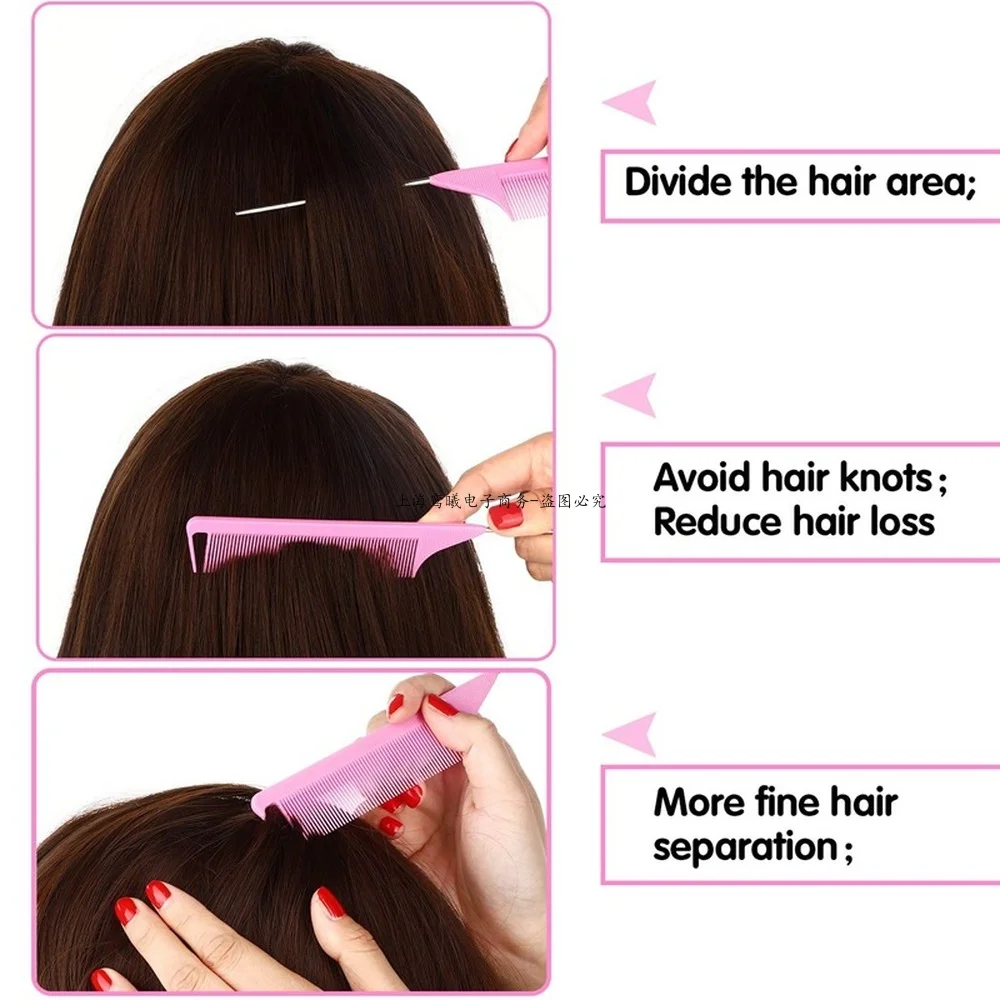 Hair Comb Set 12 Pieces Parting Comb for Braids, Teasing Combs with Stainless Steel Pintail for Hair Styling Hairdressing Color Choose,hair comb,hair styling tools