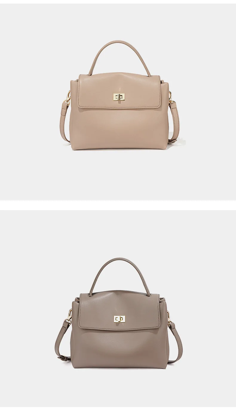 Damen Ledertasche Mit Drehverschluss Aus Weichem Rindsleder_voghion.com