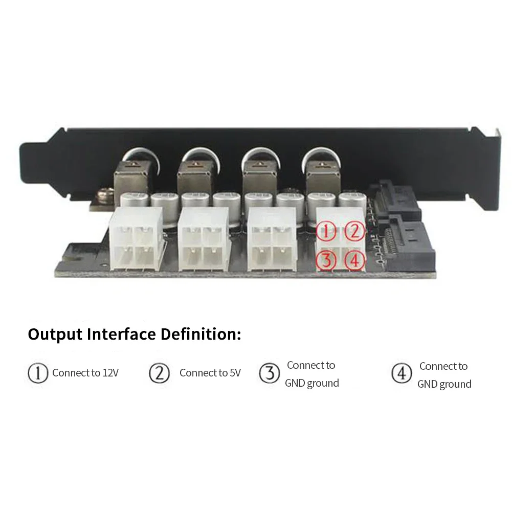 HDD Power Control Switch Hard Drive Selector PCI Expansion Card 4 Bit Power Control SSD with SATA Cable For Desktop PC Computer