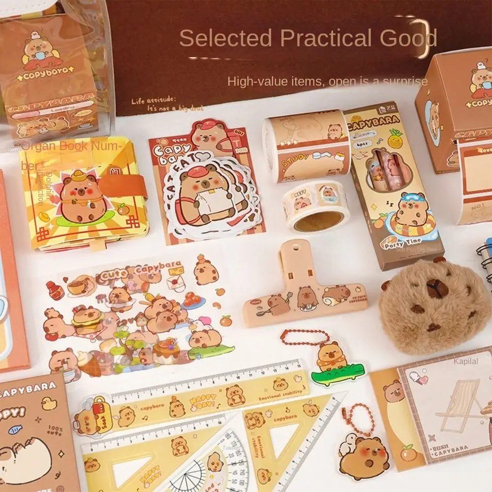 Kawaii Capybara Stationery Set Abundant Cartoon Birthday Gift Cute with Handbag Graduation Gift for Primary School Students stationery gift box stationery set
