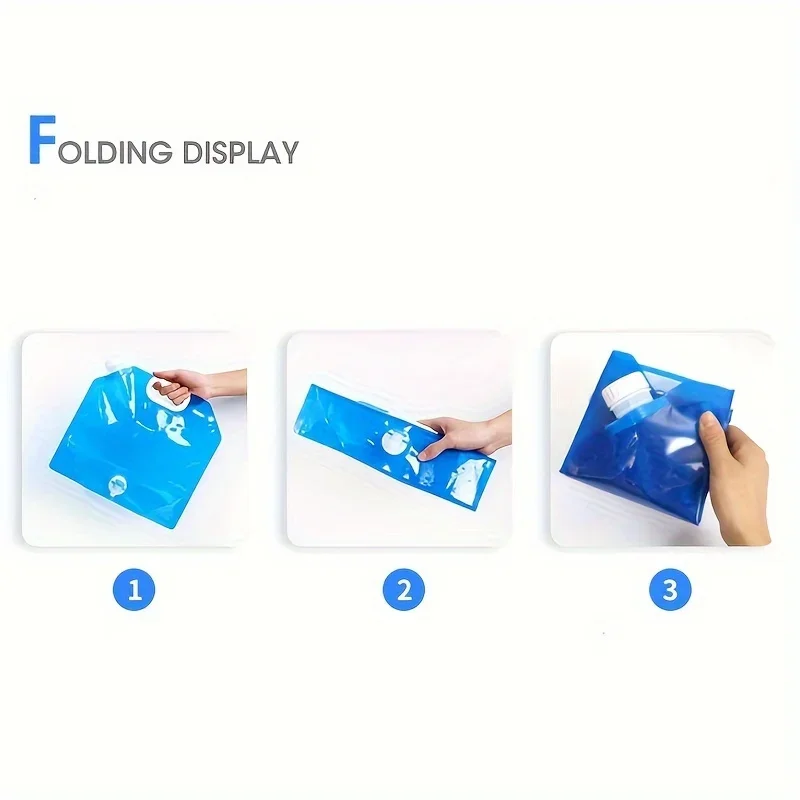 Description Picture 6 of item1pc Portable Leak-Proof Large-Capacity Folding Outdoor Water Bag With Faucet And Plastic Bucket For Mountaineering And Camping