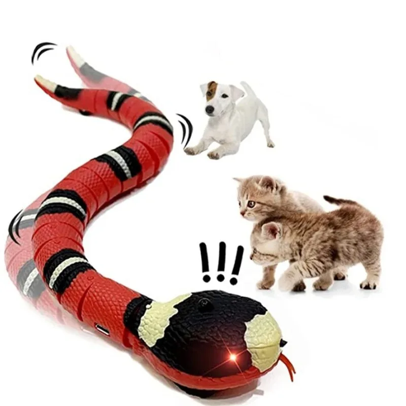 

Intelligent Induction Snake Interactive Cat Toy USB Charging Automatic Obstacle Avoidance Simulation Serpent Tease Dog Plaything