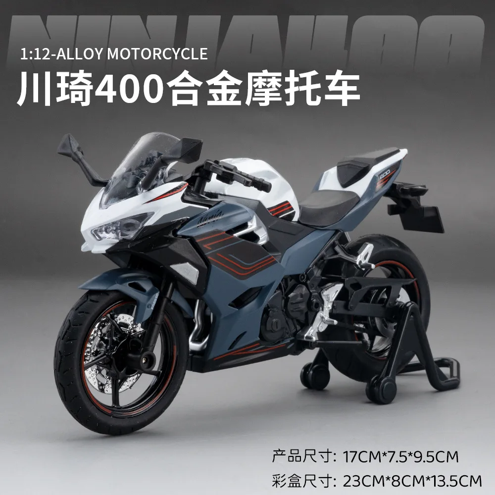 ZWXHN Modello Moto 1:12 In Lega – Kawasaki Ninja 400, Simulazione Giocattolo Da Collezione Con Base