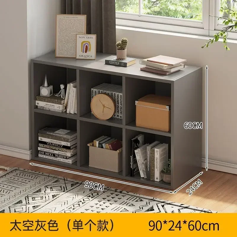 

HOOKI New Bookshelf Living Room Small Storage Shelves Floor Low Bookcase Solid Wood Leg Bedroom Storage Cabinet Simp