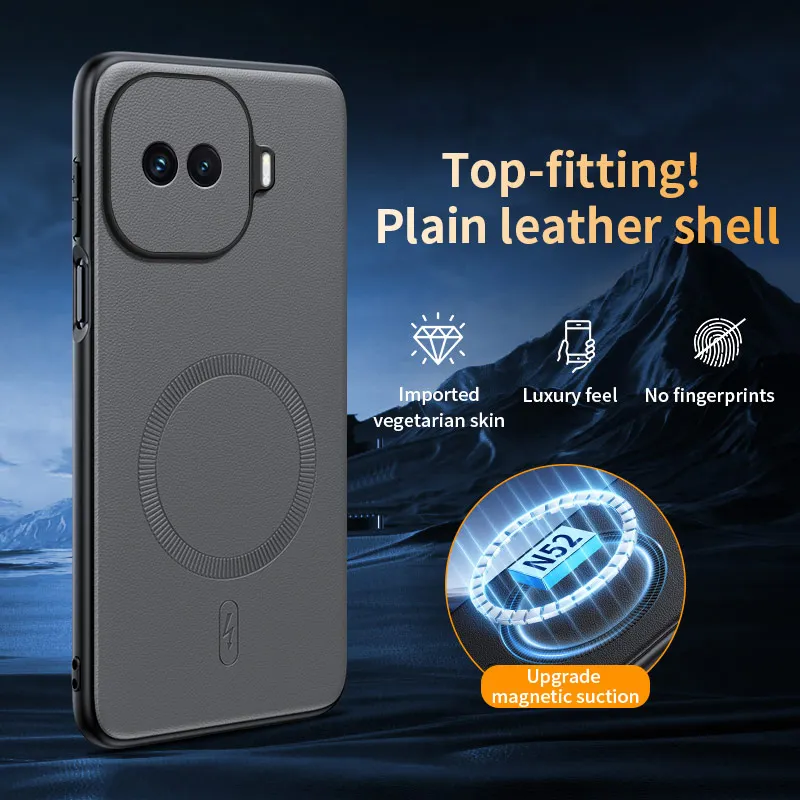 Luxurious Magnetic PU Leather Shockproof Case with Skin-Feel Finish