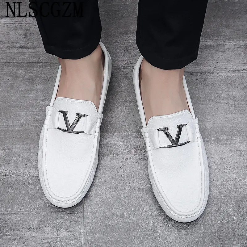 Leather Shoes for Men Loafers for Men Casuales Office Slip on Shoes Luxury Sneakers Italiano Casual мужская обувь