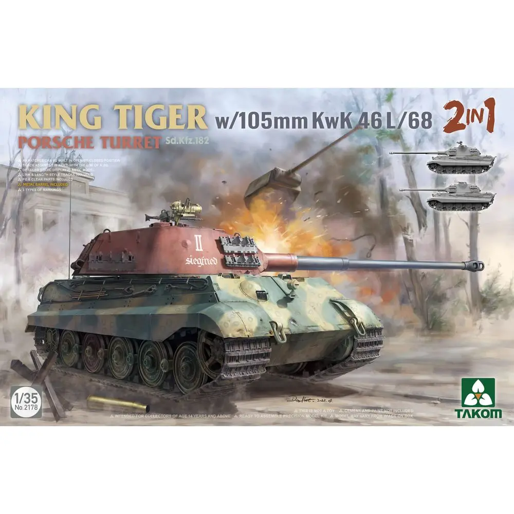 

Набор моделей TAKOM 2178 1/35 Sd.Kfz.182 King Tiger w/105 мм KwK 46L/68-масштабная модель