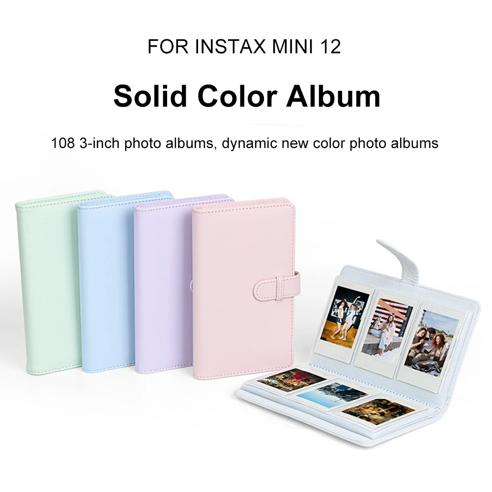 108 Sheets Portable Photo Album Pink Ticket Card Collection Book Green  Fashion Design for Fujifilm Instax Mini 12 for Collection