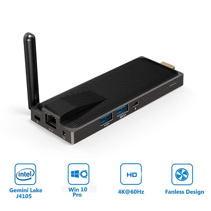 

AWOW Factory Outlet Fanless mini pc Portable Computer TV Stick J4105 Win 10 Memory 64GB From shenzhen Factory