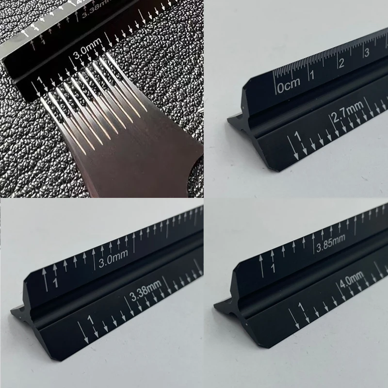 Leather Tools Leather Craft Tools Leather Craft Tool Leather spacing ruler aluminum alloy multi-functional auxiliary tool for DIY Leathercraft