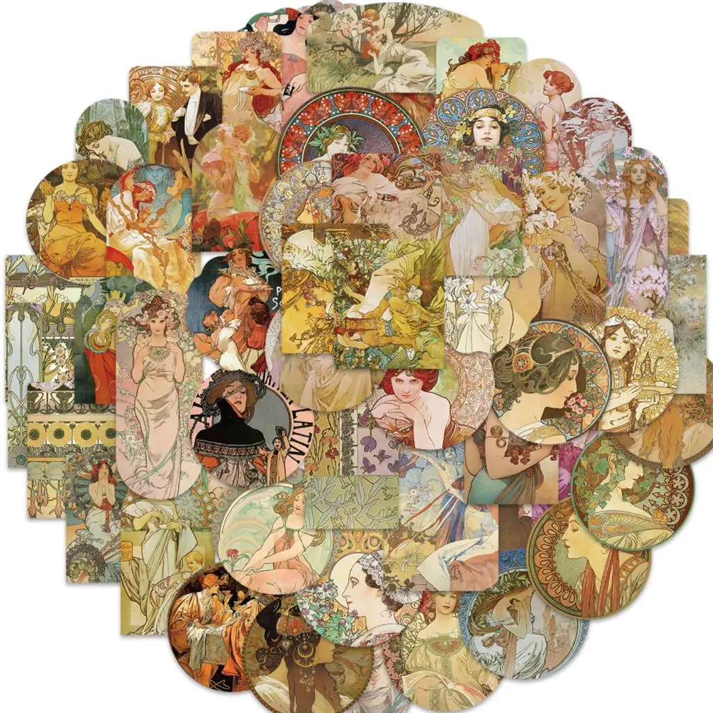 

10/54PCS Classic Retro Middle Ages Stickers For Artistic DIY Kids Notebook Luggage Motorcycle Laptop Refrigerator Decal Decor