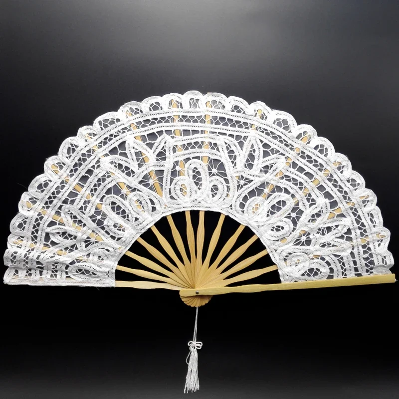 Spain Black Leques Ladies Folding Lace Hand Fans 1 folding fan hand fan silk fans