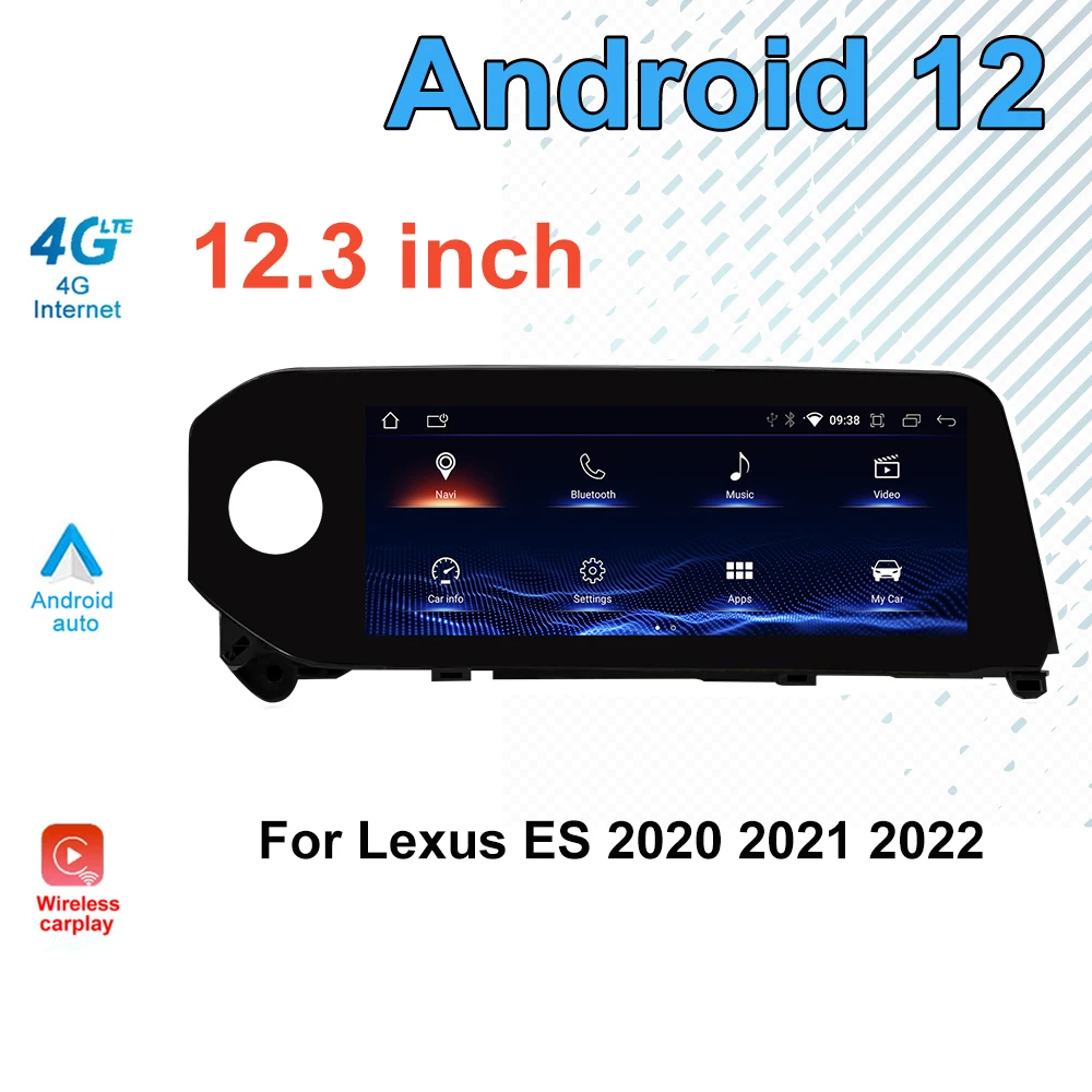 

12.3 Inch Android 12 Touch Screen Auto Carplay Monitors Multimedia Player Speacker Stereo Radio For Lexus ES 2020-2022