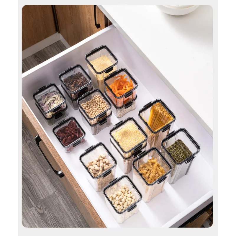 Kitchen Storage Box Food Grade Plastic Cans For Whole Grains Snacks Dry Goods Tea Storage Container