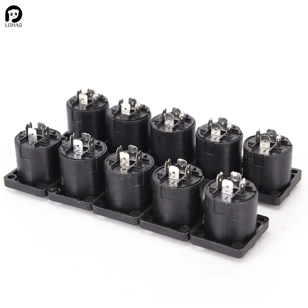 

10pcs 4 Pin Speakon Female Jack Socket Connector Audio Loudspeaker Amplifier Converter for PA Amplifier Cable Plug Socket Clip