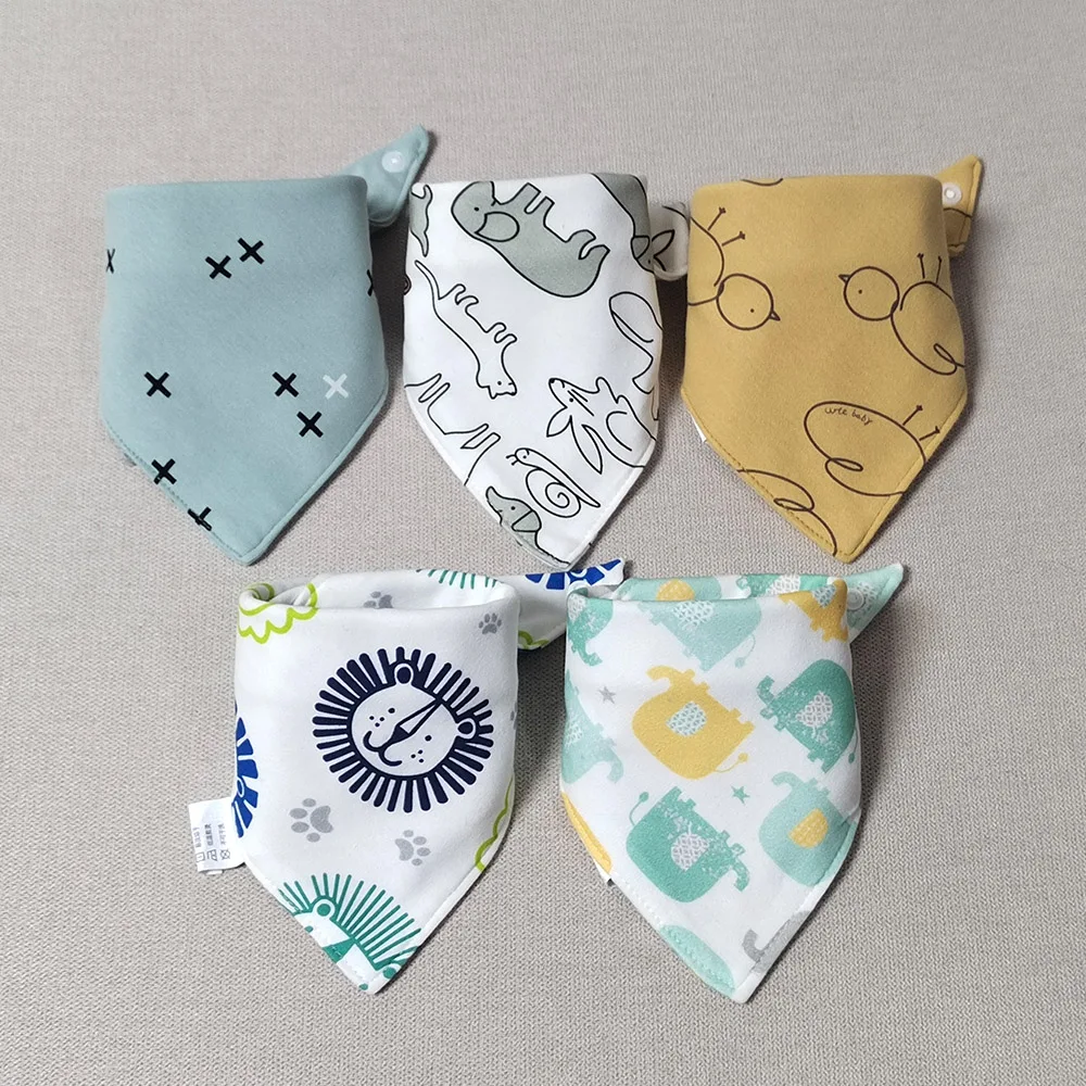 Baby Bandana Drool Bibs For Unisex Boys Girls 5 Pieces Baby Feeding Burp Cloth Cotton Saliva Towel Drool Bib Newborn Accessories 6