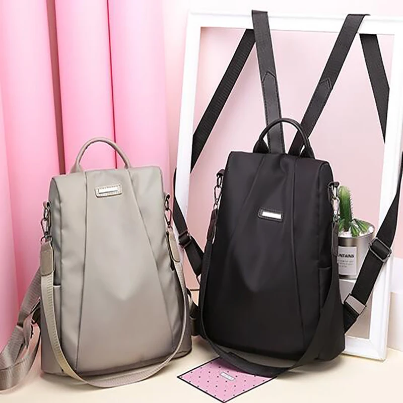 Women Travel Backpack Handbag Travel Bag Anti-Theft Oxford Cloth Backpack Black Larger Capacity Casual Backpack Women