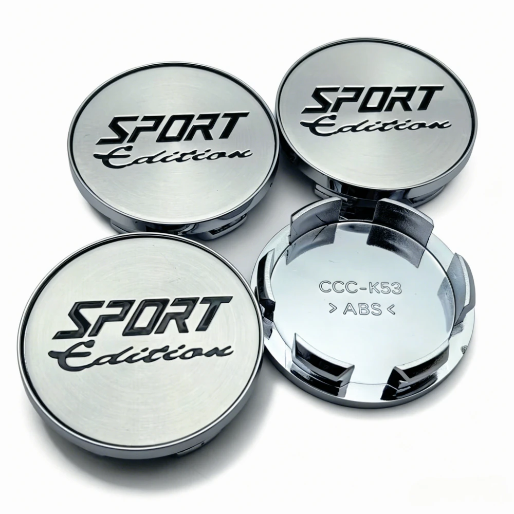 4개입 유니버셜 스포츠 에디션 로고 엠블럼 자동차 휠 센터 캡 허브 캡 53MM 클립 48MM 휠 림 허브캡 먼지 커버 액세서리