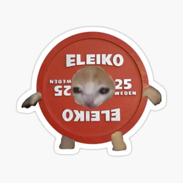 Eleiko-placa calibrada de gato para habitación de niños, pegatinas divertidas de Anime, decoración de botellas de agua, decoración de pared y portátil, 5 uds.