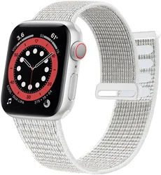 Premium Sports Nylon Loop Strap - S11 - 10 - 42mm 40 - 41mm (White - Nike)