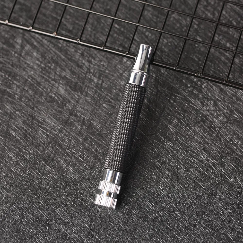 Yaqi Black and Chrome Color Brass Safety Razor Handle for Mens 5