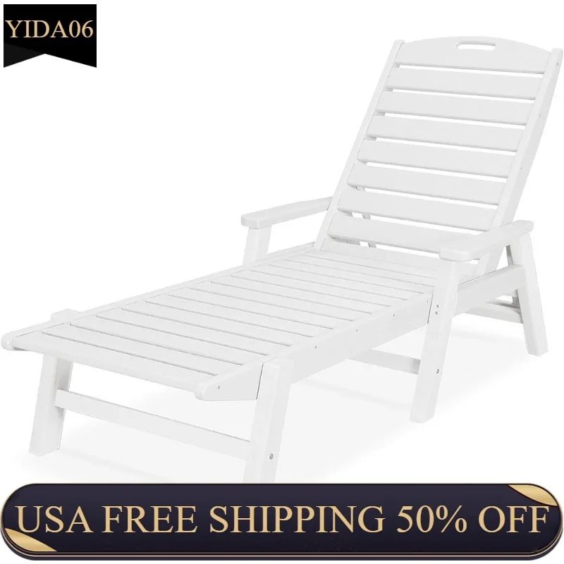 

POLYWOOD NCC2280-WH Nautical Arms Chaise, White