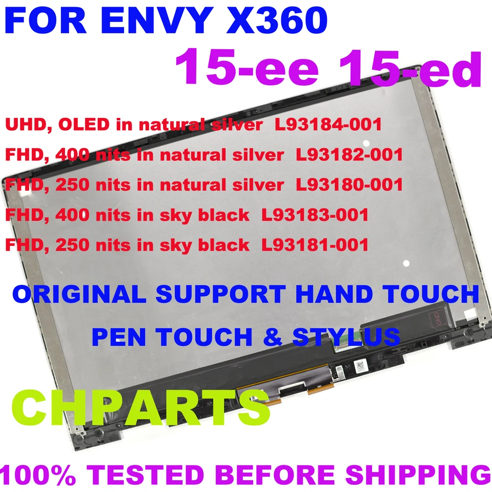 Hp 15 Laptop Lcd Screen HP Envy X360 15-DS1063CL 15-DS1083CL Black