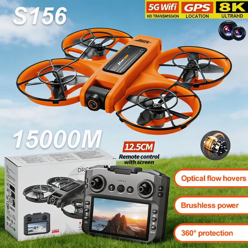 S156 Drone Professional 8K Camera with 5G WiFi FPV UAV Screen Remote Control and Obstacle Avoidance Quadcopter 2026 Toy Airplane
