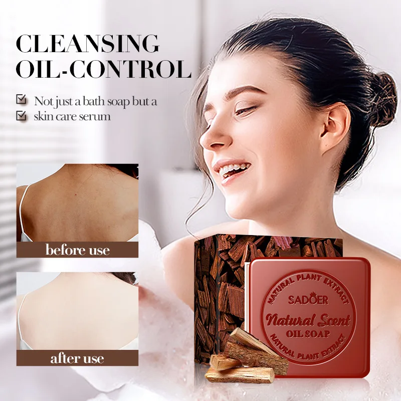 Sandalwood Handmade Soap Women Deep Cleansing Body Whitening Essential Oil Shaving Soap Skin Lightening Foam Cleaner