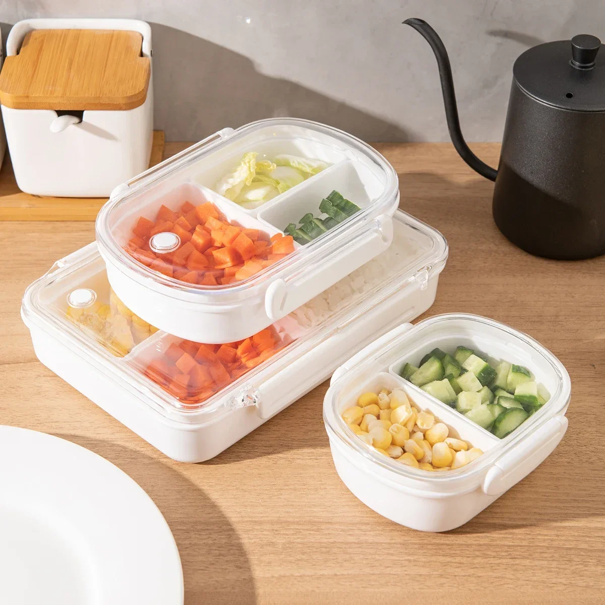 1pc-Portable Lunch Box Durable Plastic Material Ideal for Picnic