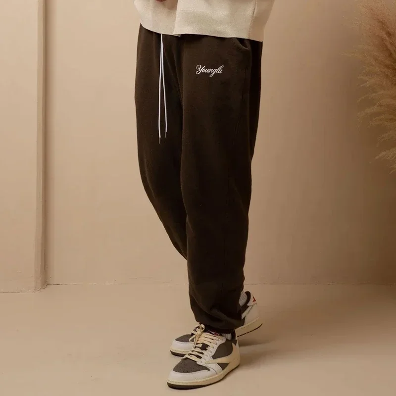 Men's embroidered cotton sportswear, American style, casual fashion, sportswear, men's fitness pants