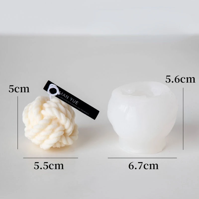 Creative Knot Silicone Candle Mold Handmade 3D Wool Ball Candle Making Kit DIY Soap Plaster Resin Supplies Home Crafts Gift