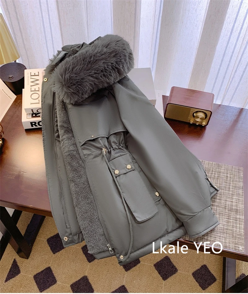 Ladies Down Cotton Jacket 2025 Mid Length Version Temperament Women's Winter Parka Coat Korean Version Fashion Female Outerwear