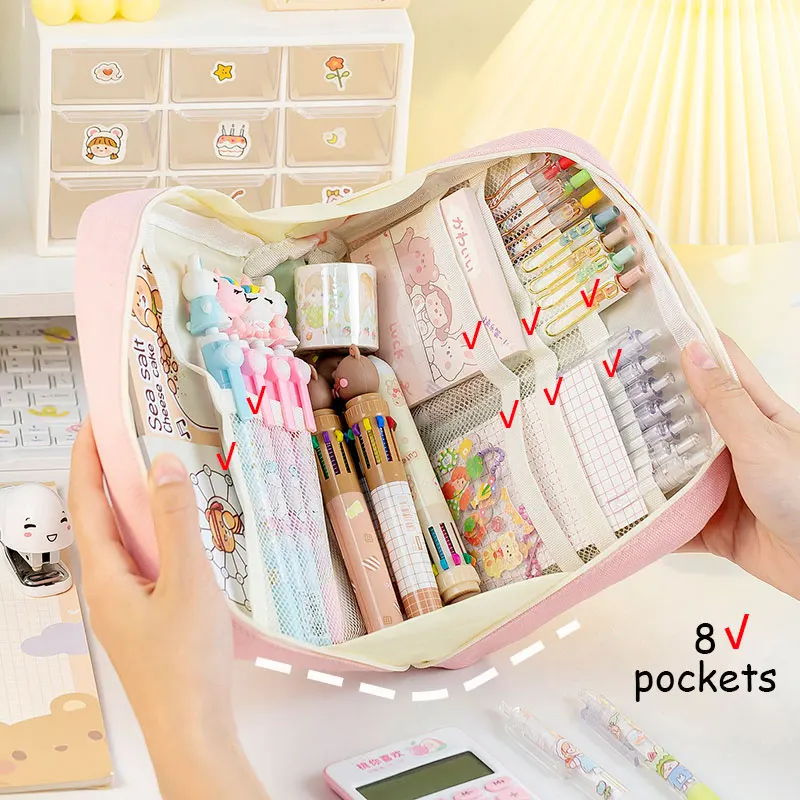 Pencil Case Large Capacity for Girls Japanese Korean Schools Offices