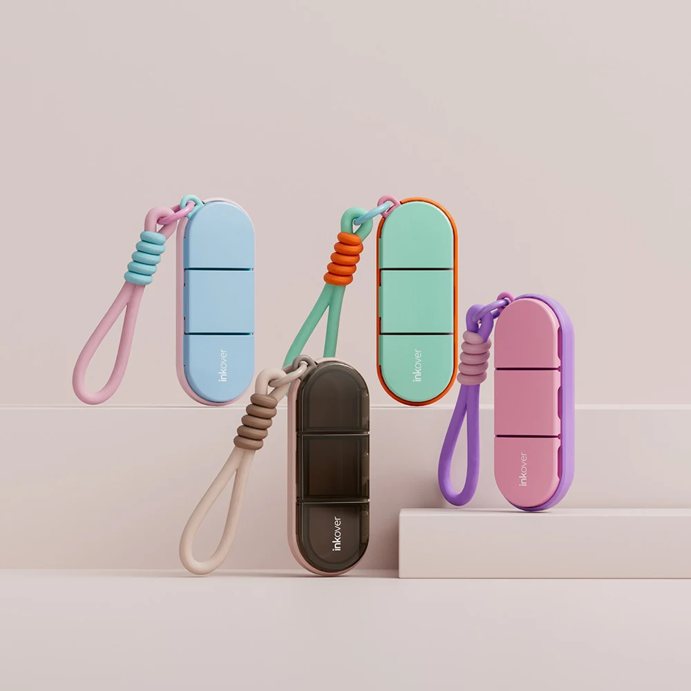 Portable Colorful Medicine Case - Compact Travel Pill Organizer
