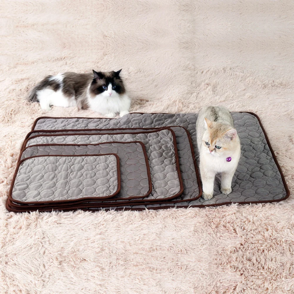 Pet Cooling Mat Dog Cat Self Cooling Ice Silk Breathable Pad Bed Blanket for Pet Crate
