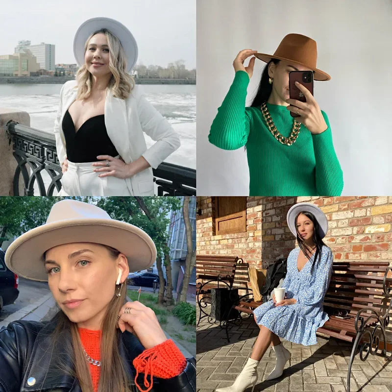 Fedora Hat For Women Winter Fashion Formal Wedding Decorate Camel Panama Cap fedora hat,fashion hat