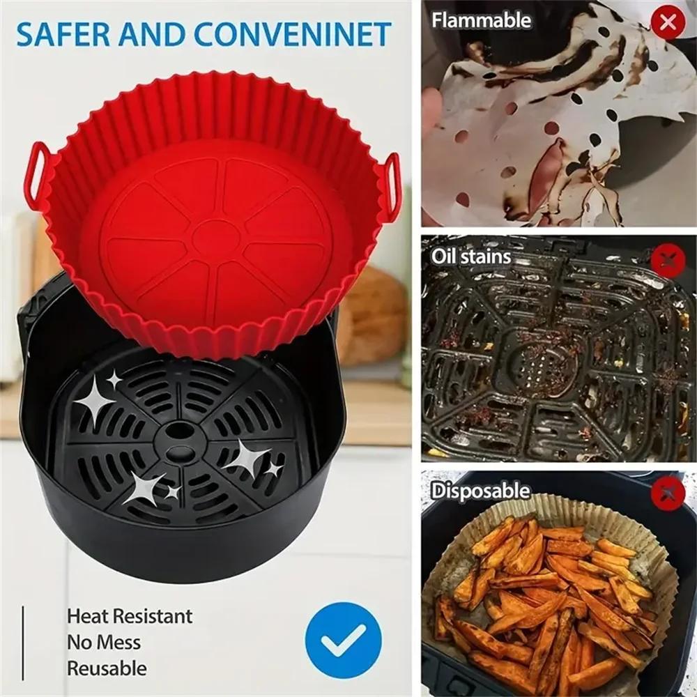 Reusable Non-Stick Silicone Air Fryer Liner - BPA-Free Cooking Accessory