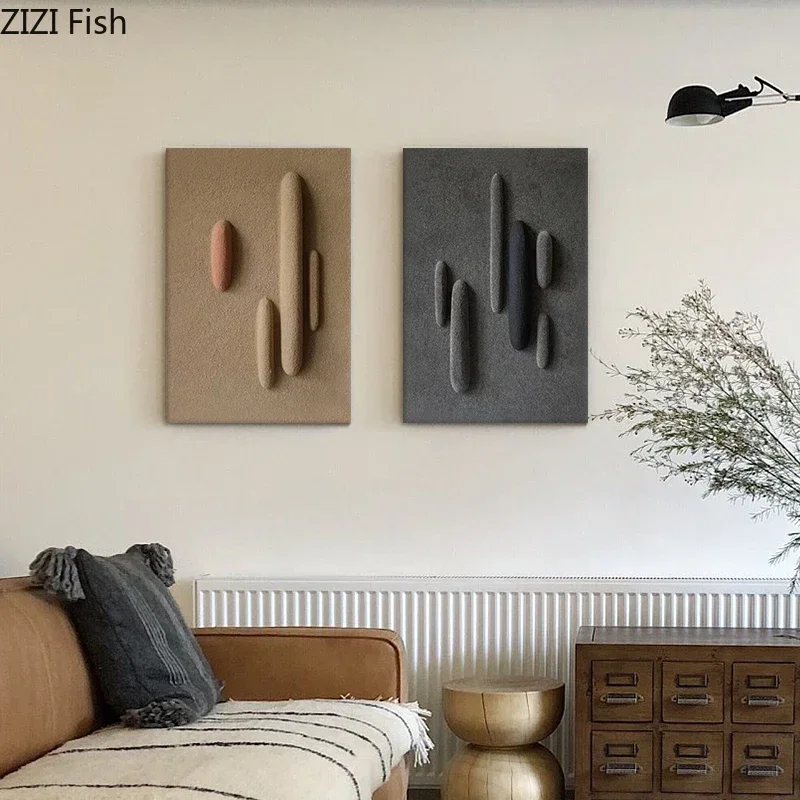 Sandstone Texture Wall Hanging Decorative Paintings Living Room Decoration Background Display Ornaments 3D Relief Wall Picture 2