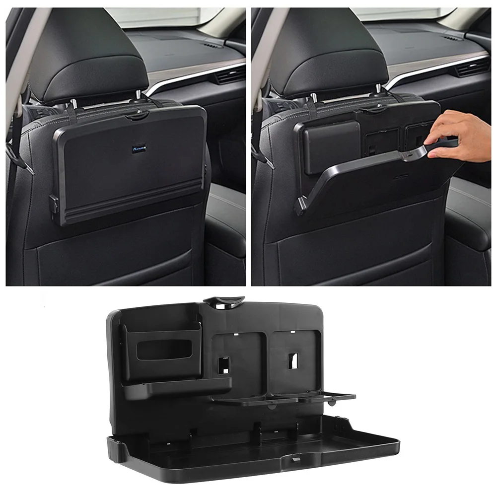 Car Headrest Tray Foldable Back Seat Tablet Holder Portable Storage  Organizer For Dining Drink Working Laptop Stand Table - AliExpress