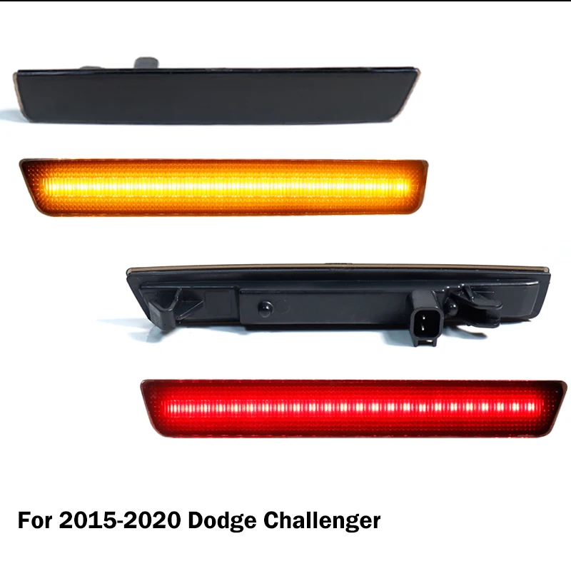 LED Puddle Light Side Marker Lamps For Dodge Challenger 2015-2023 - Smoked Lens, White LED